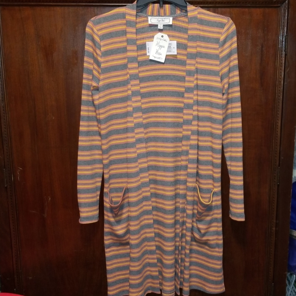 XS Striped Cardigan